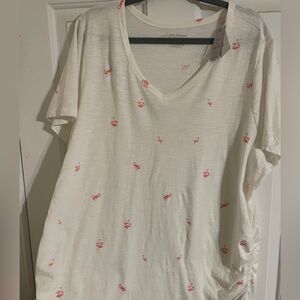 Lane Bryant Rushed Side Tee - Flamingo 🦩 Print